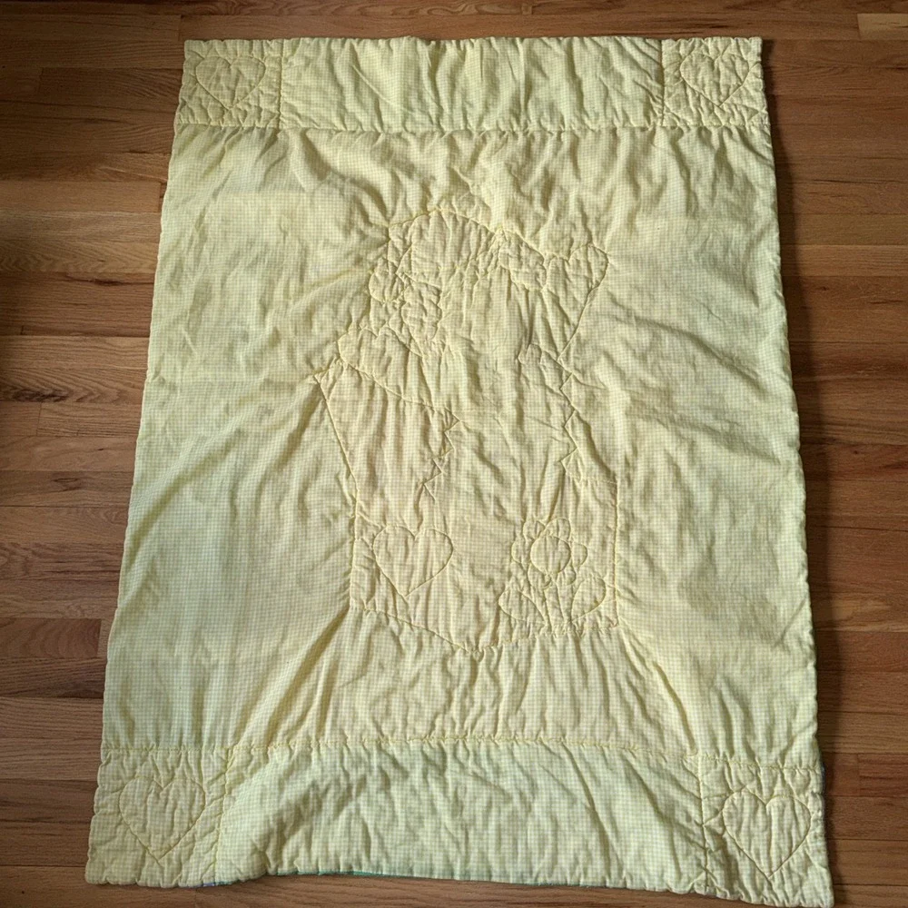 Vintage Handmade Jack in the Baby Quilt 46